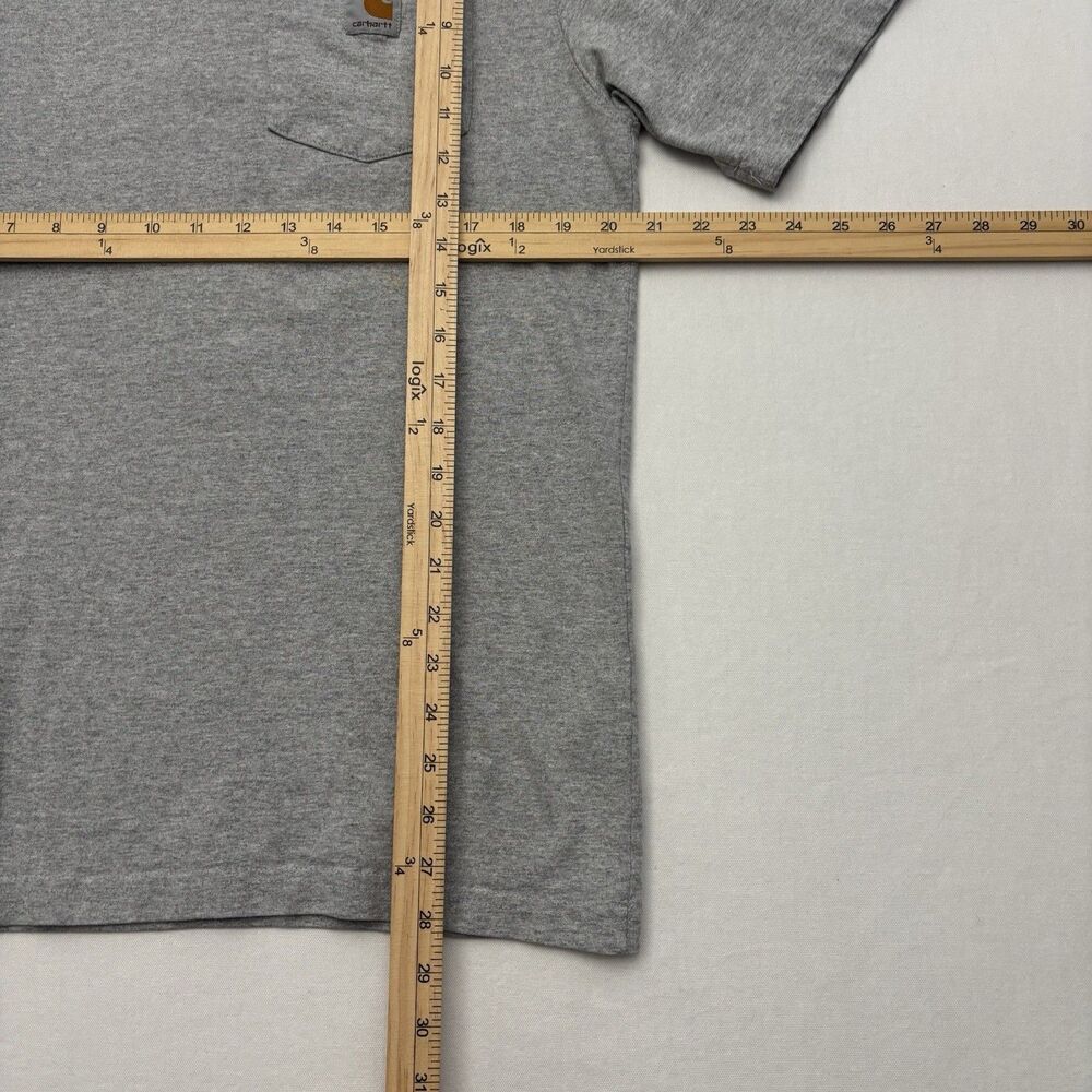 Carhartt T-Shirt Mens Small Gray Pocket Logo Short Sleeve Crew Neck Work Wear - Picture 5 of 5